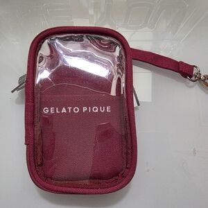 Gelato Pique Burgundy Clear Mini Wristlet